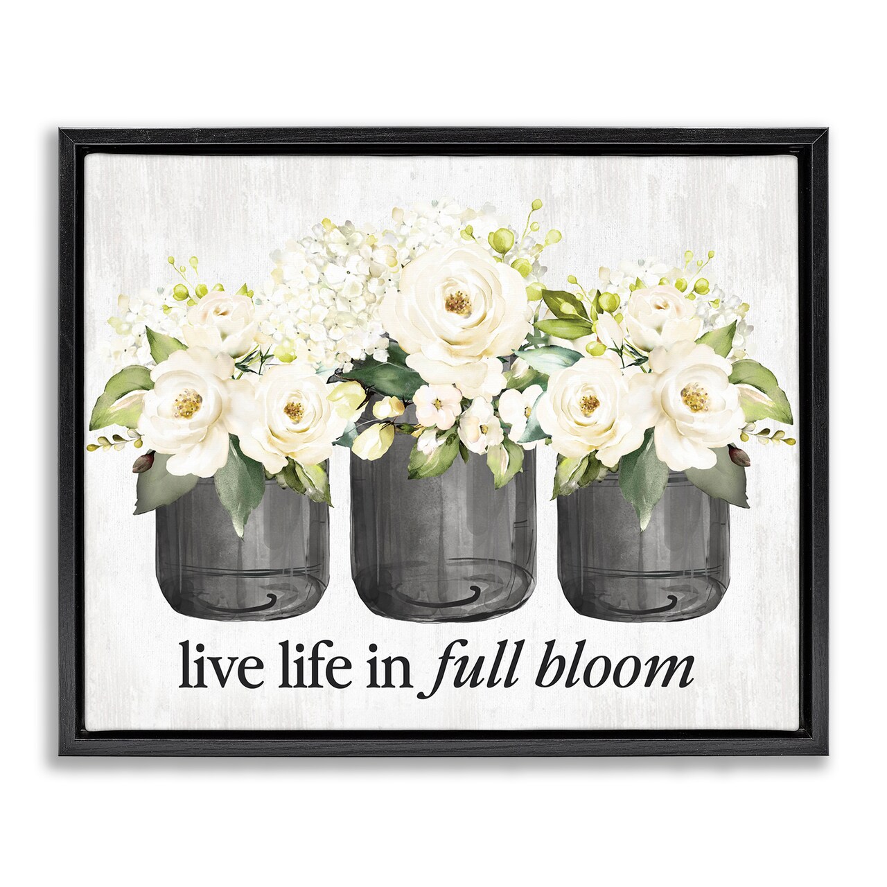 Stupell Industries Life In Full Bloom Rustic Floating Frame, design by Lettered and Lined